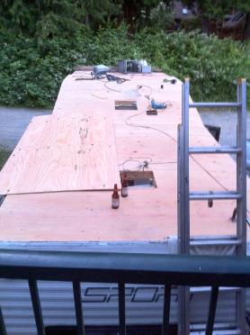 New Plywood on RV roof Victoria BC
